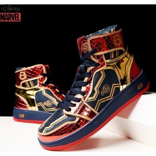 Disney Marvel shoes venom co branded animation sports shoes Spiderman high help mens shoes Korean fashion versatile board shoes
