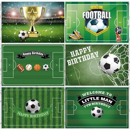 Football Soccer Photography Backdrop Champion Cup Boys Birthday Party Custom Vinyl Photo Studio Background Decor Banner Prop