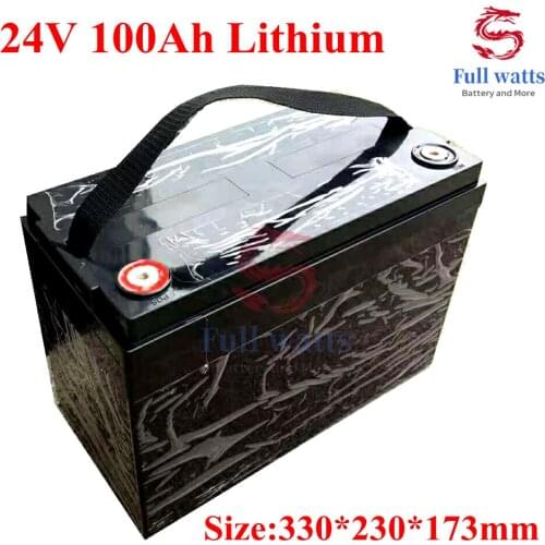 Waterproof 24V 100AH Lithium Ion Battery Electric Bicycle 24V Solar Golf Car Lipo Battery for Forklift Fork + 29.4v 10A Charger
