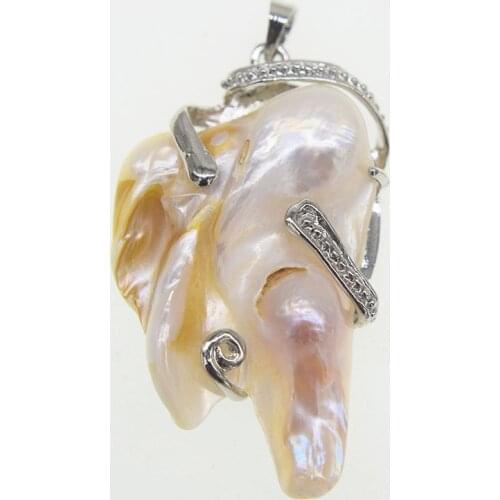 Big Size Pearl Pendants freswater pearl pendant purple/white baroque unique shape pendant nature color free shape