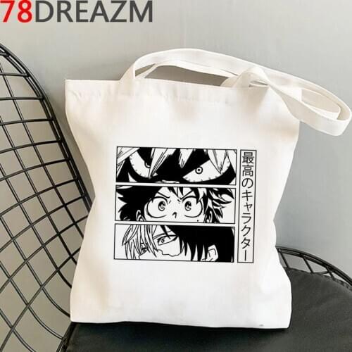 My Hero Academia shopping bag eco handbag shopper bolsa bag ecobag shoping foldable tote sac toile