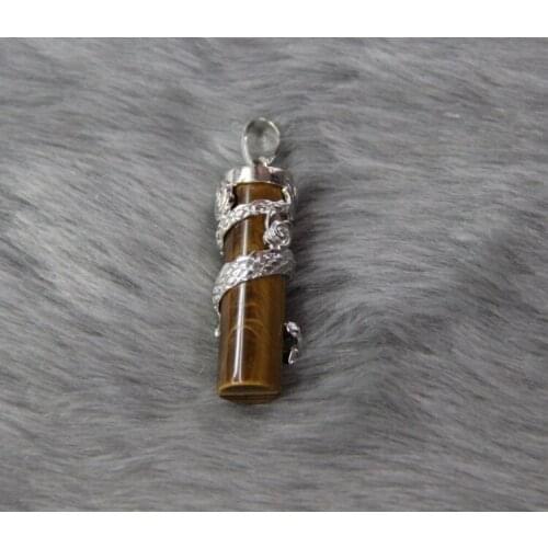Natural Tiger Eyes Gems Stone Wrapped by Dragon Semi preicous Dragon Beads Drop Pendants Jewelry for Women Accessories 2015