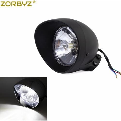 ZORBYZ 6.5" Motorcycle LED Black Bullet Headlight Fits For Harley Cruise Chopper Honda Steed Shadow Custom