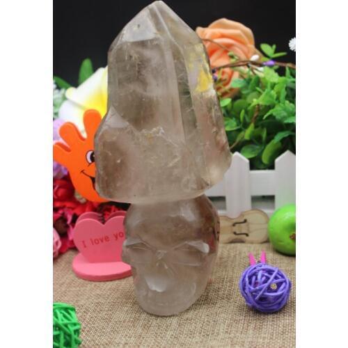 1280g Specimens of natural quartz crystal wand carving skull treatment