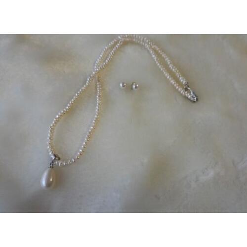 2-3mm Tiny Pearl Jewelry Sets Necklace Earrings Pearl Sets For Women Party Jewelry Wedding Birthday Christmas Gift