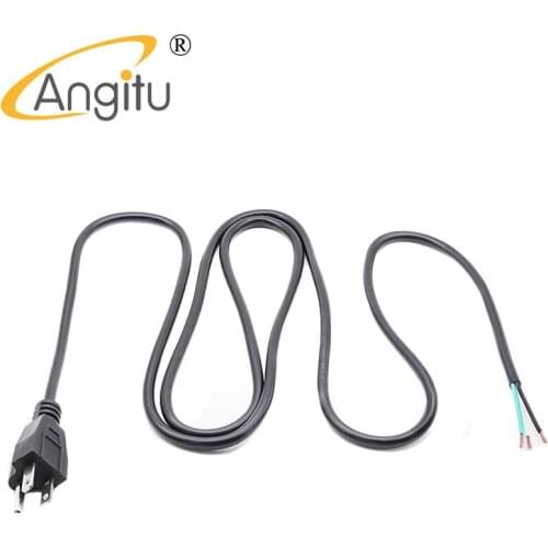 Antigu USA 3 Prong Power Cable Single Head 3*1.33 Square 2m American Using 3Pin Plug For Computer TV Family