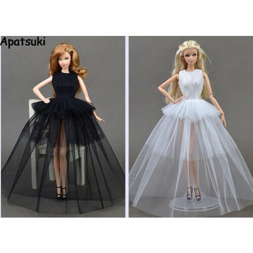 2pcs/lot Doll Dresses for Barbie Dolls 1:6 Sexual Evening Gown Purely Manual Clothes Lace Wedding Dress For 1/6 BJD Doll Gift