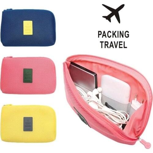 200Pcs/Lot Case Portable Storage Bag Digital Gadget Devices USB Cable Earphone Pen Travel Cosmetic Insert Organizer