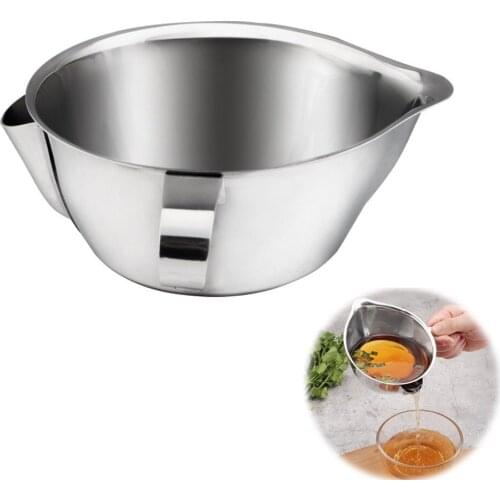 304 Stainless Steel Oil Filter Grease Fat Strainer Kitchen Hepler Oil Soup Fat Separator Bowl Grease Trap Kitchen Cooking Tool
