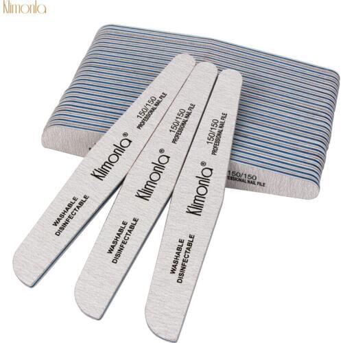 Klimonla 50Pcs Gray Nail Art File Sanding Polishing Sponge Nail Files Fingernail Toe Buffing Grinding Manicure Tools