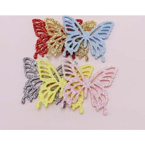 36Pcs/Lot Laser Cutting Butterfly Padded Applique For DIY Clothes Hat Festival Decoration Patches Hair Clip Accessories