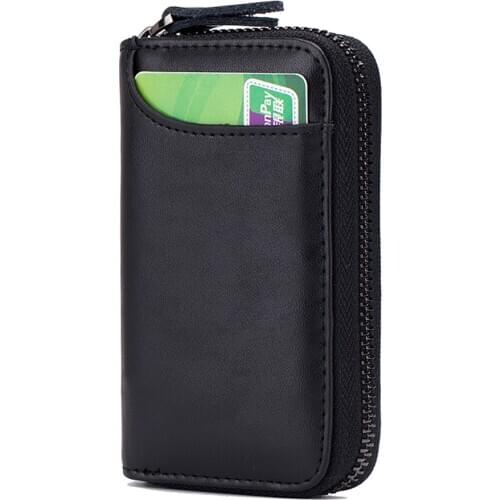 Genuine Cowhide Leather Car Key Case Key Holder Mens Zipper Keychain Wallet Designer Pocket ID Credit Card Clip Holder 7 Rings