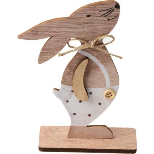 Easter Bunny Wood Products Nordic Style Home Decoration Rabbit Pink Wooden