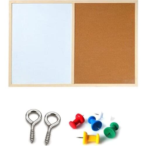 Cork Message Board, Wood Frame Whiteboard Drawing Board, 30 * 40cm /40*60cmCombination, Magnetic Notice Marker Board