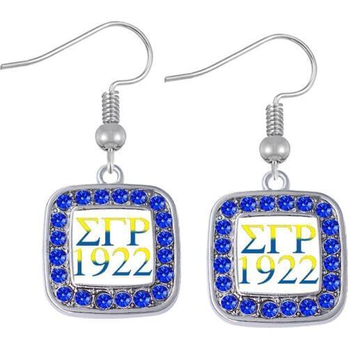 Double Nose Greek letters 1922 sigma gamma rho charm earrings sorority fraternity society students gift organization jewelry