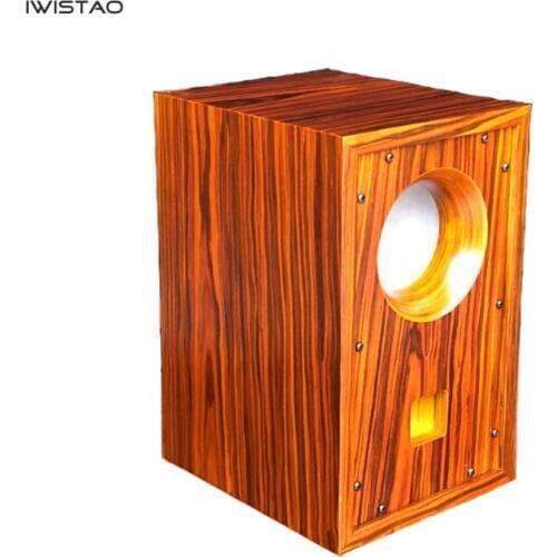IWISTAO HIFI Full Range Empty Speaker Enclosure Inverted 1 Pair Rosewood Veneer 3 4 4.5 inch Built-in Front Horn for AURA Unit