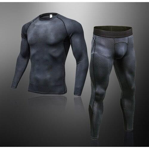 Quality Tracksuit Men Sports Suit Gym Fitness Compression Clothes Running Jogging Sportswear Exercise Workout Rashguard Tights