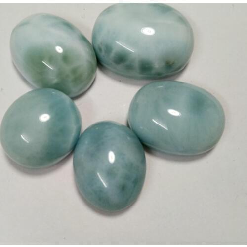 Quality 5pcs/Lot Mixed Size Larimar Gem Cabochon Ring Face Pendant,Natural Larimar Gem Cabochon Oval CAB Gem Ring Face