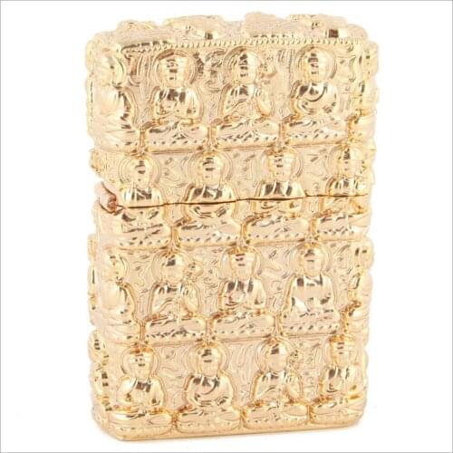 Chief Kerosene Lighter Original Pure Copper Buddhism Pattern Gasoline Oil Lighter Business Gift Outside Tools