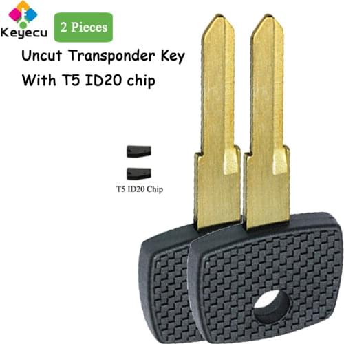 KEYECU Pair Replacement Transponder Car Key With T5 ID20 Chip & Uncut Blade - FOB for Mercedes-Benz Vito Actros Sprinter V Class