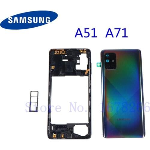 SAMSUNG Galaxy A71 A51 A515 A715 Full Housing Battery Door Back Plastic Cover Panel Case Middle Frame A515F A715F