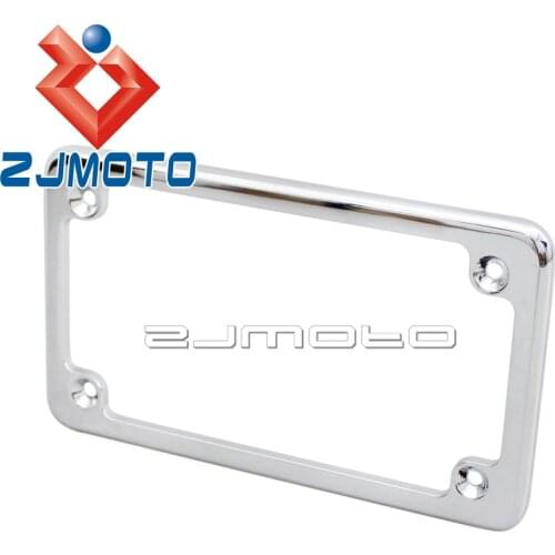 4" x 7" Aluminum Chrome Black Motorcycle License Plate Tag Cover Moto Motorbike Number Plate Frame Holder