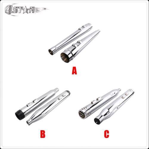 Motorbike 4" Chrome Mufflers System Exhaust Pipes For Harley Touring Bagger Models Dresser Road King Electra Glide 2017-2019