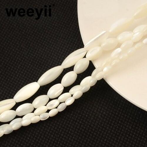 White Natural Rice Shape Shell Bead Water Drop Oval For Jewelry Making DIY Bracelet Ear Studs Necklace Accessories