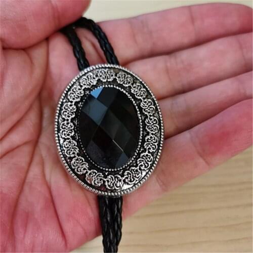 New agate stone bolo tie American western cowboy bolo tie mens shirt collar decoration trend
