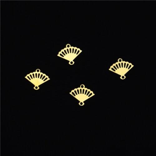 Hollow Double Hanging Flat Fan Shaped Pendant Brass Jewelry Accessories Necklace Bracelet Earring Connector