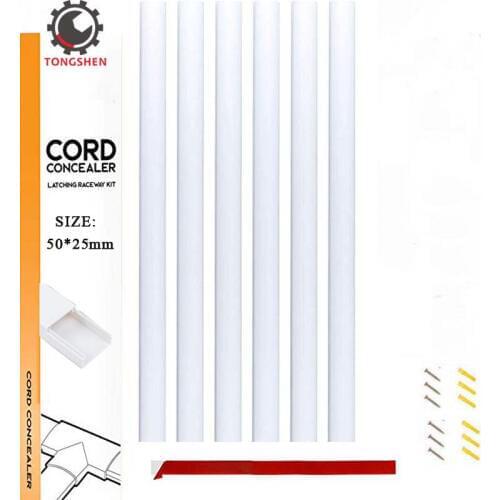 50x25mm PVC Electrical Channel For Cable Wire Cover On-Wall Raceway Kit Cable Concealer Cord Cover Wire Hider Cable Trunking