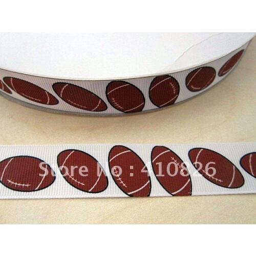 Q&N ribbon 16mm 22mm 25mm 38mm 50mm 75mm american football print grosgrain ribbon for hairbows free shipping