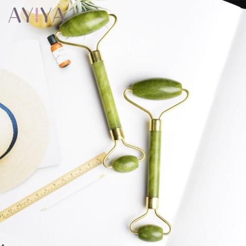 Roller Massager for Face Jade Stone Massage Roller Facial Natural Scraper Face Lifting Gua Sha Body Back Slimming Massage Roller