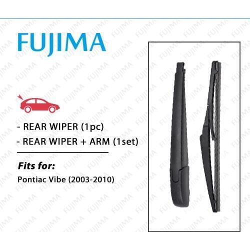 FUJIMA Rear Wiper Blade and Arm for Pontiac Vibe (2003-2010) Back Window Windscreen Rear Wiper Arm