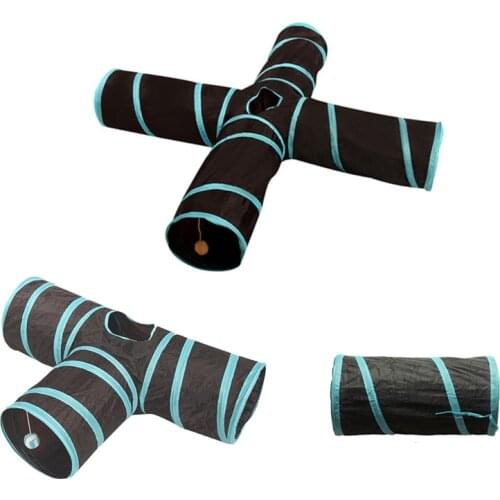 Indoor 2/3/4-way Collapsible Cat Tunnel Tube Kitty Tunnel Bored Cat Pet Toys Peek Hole Toy Cat Puppy Kitty Kitten Rabbit