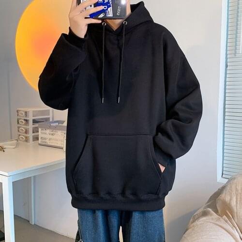 INXYZ 2021 Men Women Fashion New Solid Color Hoodie Casual Loose Hip-hop Style Big Pocket Pullover Spring Autumn All-match