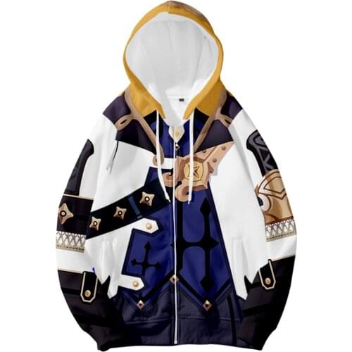 Genshin Impact Albedo 3D print kids hoodies Holiday passionate style Men/Womens Youthful Kawaii Dress up Style Zip Sweatshirts