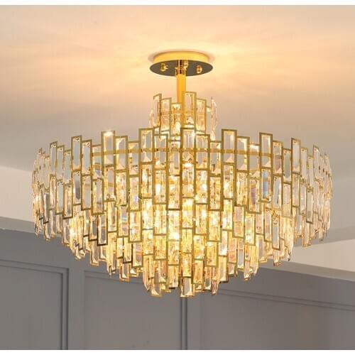 Manggic Modern Luxury Crystal Chandelier Lighting Fixture Contemporary Living room Hanging Light for Home Restaurant Decor