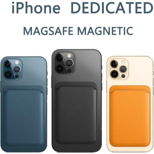 Back Cover For iPhone 12 Pro Max mini Magnetic Adsorption Leather Wallet Magsafe Card Phone Case