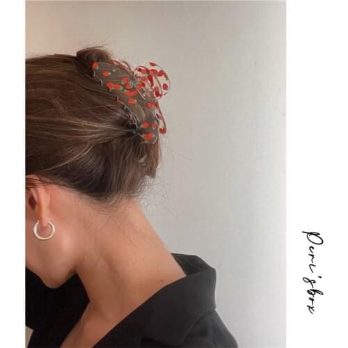 PerisBox Multi Color Summer Watermelon Fruits Hair Clamp Cute Butterfly Semicircle Large Acrylic Hair Clip Headwear