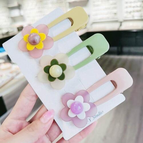 Petal Girls' Hairpins Candy-colored Flower Hairpin BB Clip On Back Of Head Fashion Lovely Cute Barrettes 5 Pcs Mixed In one Lot