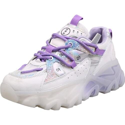 2021 New Sneakers Women Casual Platform Shoes Fashion Jelly Thick Bottom Ladies Trainers Chaussure Femme Chunky Sneakers Woman