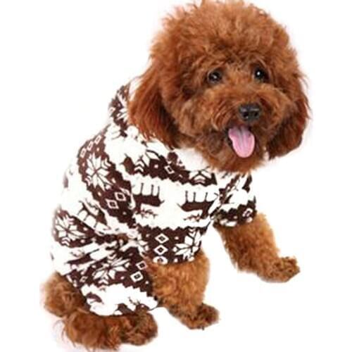 Pet Dog Winter Coat Jumpsuit Snowflake Pet Fleece Warm Clothes Puppy Cat Hoodies Jumpsuits Outfit