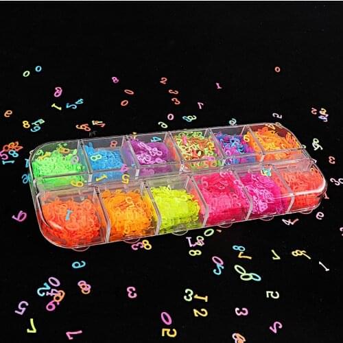 1Box Digital Sequins Number Resin Fillings Glitter Sequin Diy Uv Epoxy Resin Mold Filler Nail Art Decor Crafts Jewelry Making