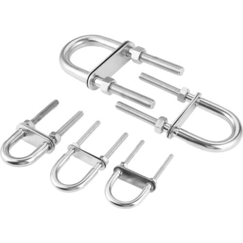 1Pc Stainless Steel 304 Marine Rigging Bow/Stern Eye U-Bolt for Boat Hardware Boat Parts Silver M5 M6 M8 M10 M12
