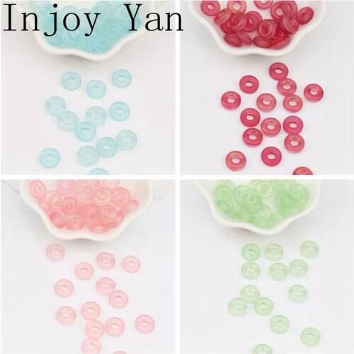 10pcs Glass Crystal Donut Beads Diy Jewelry Making Earring Accessories