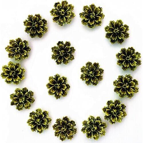 100 pcs. Greened resin rose flower flatback appliques for phone / wedding / craft