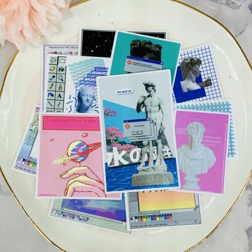 12Pcs Virtual space Blonde girl Stickers for Luggage Laptop Skateboard Bicycle Motorcycle Styling Decals Fashion Cool Sticker