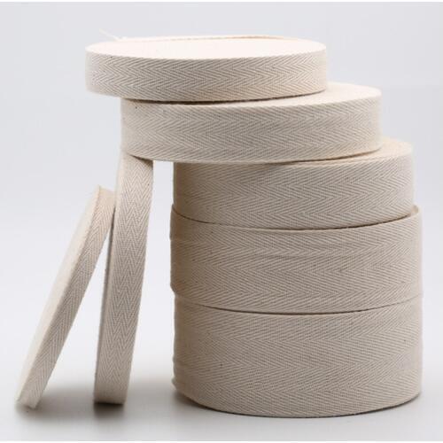 22m/lot Multi Size Woven Cotton Herringbone Tape Webbing Ribbons Sewing Belt For Garment Home Decor DIY Accessories