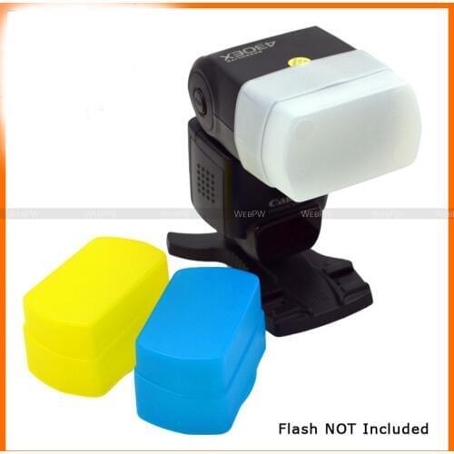 3 color white+yellow+blue Flash Diffuser BOUNCE DOME Soft Box For speedlite For canon 430EX 430 EX II